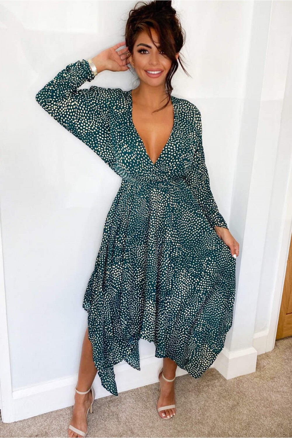 polka dot handkerchief wrap midi dress & OTHER STORIES Polka Dot Handkerchief Wrap Midi Dress
